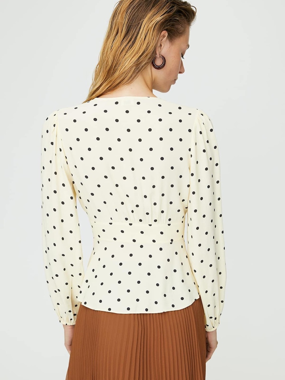 Wilfred Aritzia New Prairie Polka Dot Corset style Blouse Size XS Whimsical - Picture 2 of 9